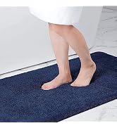 Buganda Microfiber Bathroom Rugs (24 x 16, Navy Blue) Shaggy Soft and Absorbent, Non Slip, Thick ...