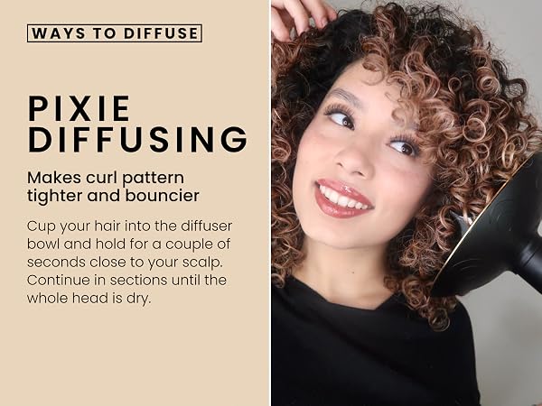 cup hair into the diffuser bowl and hold close to scalp