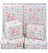 PLULON 6 Sheets Mother's Day Gift Wrapping Paper Birthday, Birthday Wrapping Paper for Women Gift...