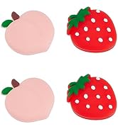 GORGECRAFT 4Pcs Peach Strawberry Thumb Grips Fruit Soft Silicon Joystick Button Caps Analog Joy S...