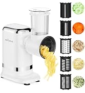 GVODE 5 in 1 Electric Cheese Grater & Vegetable Slicer - 700W Powerful Rotary Grater for Kitchen ...
