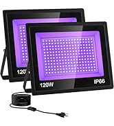 NEWREACH 120W Black Light Flood Light, Waterproof LED Blacklight for Glow Party Outdoor, Hallowee...