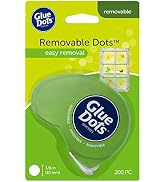 Glue Dots Removable Dot N' Go Dispenser with 200 (.375 Inch) Removable Adhesive Dots (03669E)