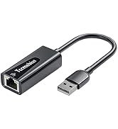 Tccmebius USB Ethernet Adapter, USB 2.0 to 10/100 Ethernet LAN Network Wired Adapter for MacBook,...