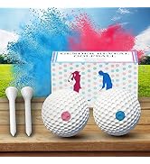 POPUPARTY 2 Pack Gender Reveal Golf Balls with One Pink & One Blue Powder for Baby Gender Reveal ...