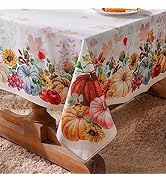 ARTABLE Harvest Festival Fall Printed Tablecloth Autumn Pumpkin Maple Leaves Thanksgiving for For...