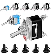 Taiss 7PCS Toggle Switch 12V 2 Pin SPST ON Off Rocker Switch Heavy Duty Marine Toggle Switches an...
