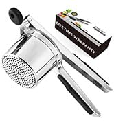 WIHBOIR Large 15oz Stainless Steel Potato Ricer with Silicone Grip - Heavy Duty Masher for Smooth...
