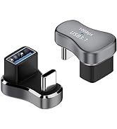 Duttek 180 Degree USB C Male to USB Female Adapter, U Shape USB C to USB A Adapter with 0.43in Sp...