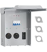 SURAIELEC Temporary Power Outlet Panel with Surge Protector, Electrical Breaker Box with 20, 30, ...