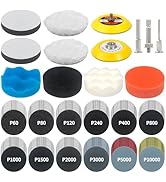 133 PCS Sanding Disc Drill Polishing Kit Sanding Attachment, 3 Inch Wet Dry Headlight Restoration...