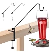 Biubee Deck Bird Feeder Hanger for Failing- 2Pack Heavy Duty Steel Stable Deck Railing Plant Hang...
