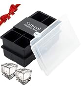 Samuelworld Large Silicone Ice Cube Tray Molds, 2-Pack, Big 2 Inch Cubes - BPA Free, Flexible, 8 ...