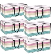 Clear Storage Bags with Zipper, 6 Pack Large Moving Bags Heavy Duty Extra Large, Plastic Storage ...