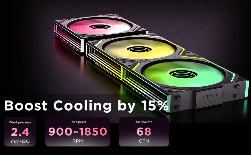 PC Fan JM-V2 120 Infinity Mirror Module Daisy-Chain ARGB Fan