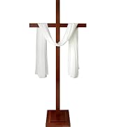 71" Large Wooden Cross, Standing Wooden Wedding Arch Style, 6ft Handcrafted Natural Timber Cross ...