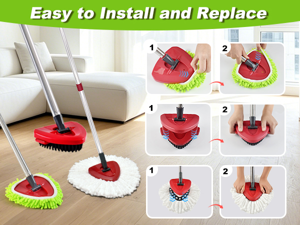 Spin Mop Replace Heads Compatible with O-Cedar EasyWring 1 Tank Spin Mop System