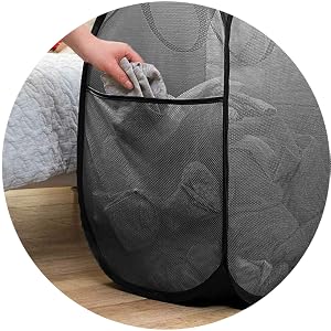 laundry basket with side pocket