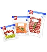 ZABINS 60 Pcs Reusable Vacuum Sealer Bags for Food, 3 Size BPA-Free Vacuum Storage Bags with Seal...