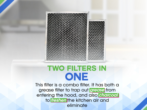 This charcoal filter for range hood is a combo filter