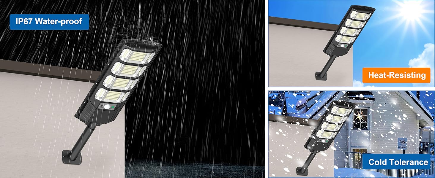 Solar street lights dark to dawn outdoor waterproof