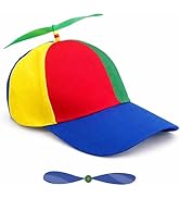 ComfyAge Colorful Propeller Baseball Cap: Funny Adjustable Helicopter Hat Propeller Cap Unisex Sn...
