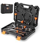 MateAuto Oil Filter Wrench Set, 8 Piece Adjustable Oil Filter Pliers 2-3/4" to 5-1/4", 9" & 12" U...