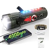 Portable Flashlight Radio, 4000mAh AM/FM/SW Radio - Hand Crank & USB-C Charging, Bluetooth 5.0, T...