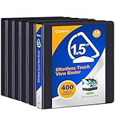 Comix 1.5 inch 3 Ring View Binder, 1.5" Slant-D Ring Finger-Touch, Holds 8.5" x 11" Paper, Design...