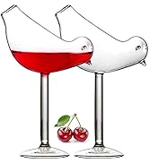 SuproBarware Cocktail Glass - Bird Glass Clear Wine Glasses Set of 2 Goblet Beverage Glass 5 Ounc...