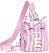 YOOLIFE Small Sling Bag Gifts for Girls, Initial Fanny Pack Cute Crossbody Bag Unicorn Belt Bags,...