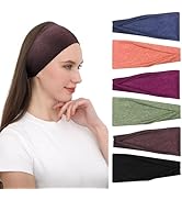 RITOPER Workout Wide Headbands for Women Non Slip, Soft Cotton Fabric Head Bands Boho Hair Bands ...