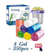 color small 4 gallon trash bags, garbage bags, bathroom trash can bin liners, waste basket liner