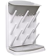 Ubbi Vertical Baby Bottle Drying Rack, Space Saving Countertop Drying Rack Baby Accessory, Gray