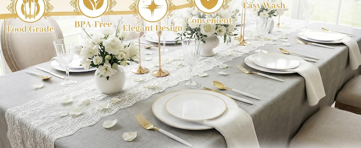 gold disposable plates