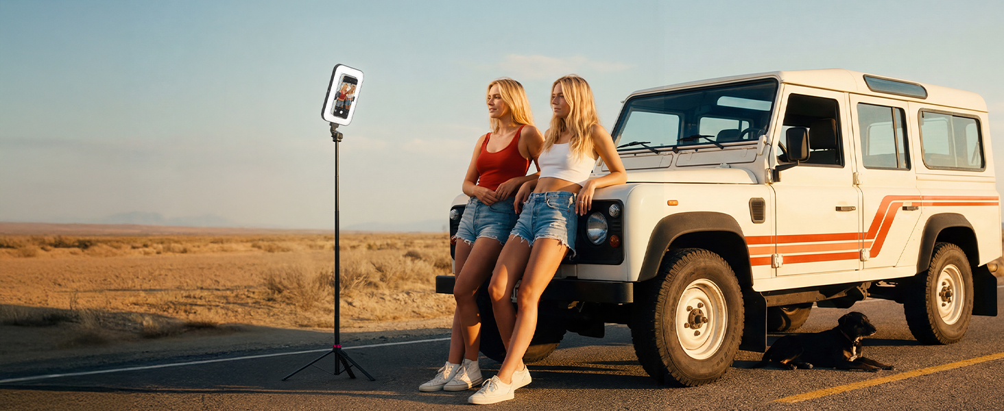 ring light tripod with iPhone
