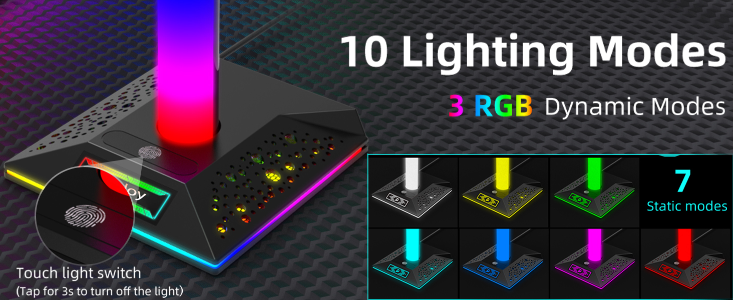 rgb headset stand