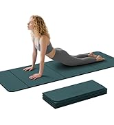 ILILI Foldable Yoga Mat 71 * 24 * 0.3'' - TPE Non-Slip Fitness Mat for Home,Waterproof & Lightwei...