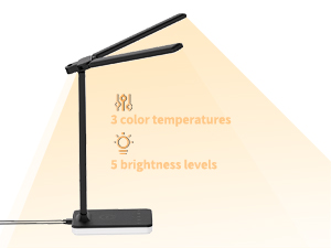 Three colour temperatures, five levels of brightness