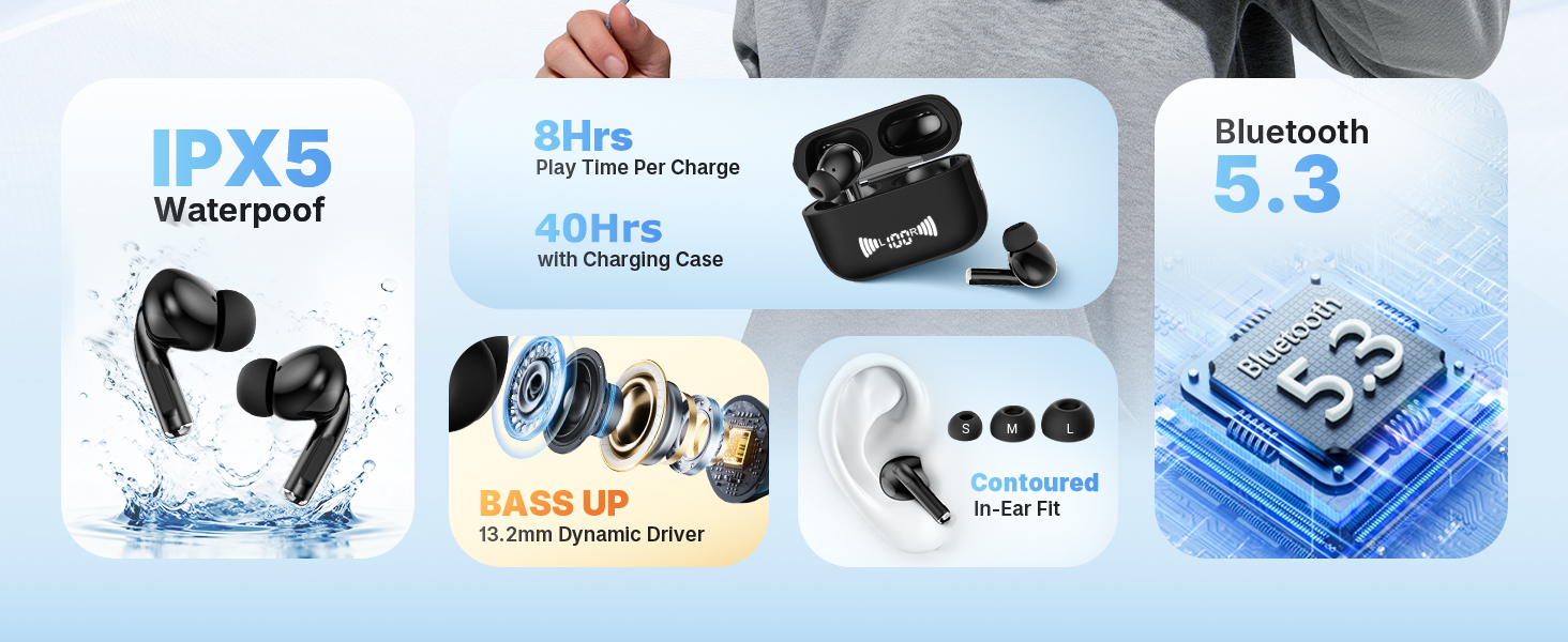 Bluetooth wireless earphones