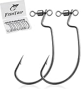 FishTrip Spin Shot Hooks for Drop Shot Rigs, 20pcs EWG Hook for Bass Fishing with Swivel Saltwate...