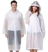 Cosowe Rain Ponchos for Adults Reusable, 2 Pcs Raincoats Emergency for Women Men with Hood and Dr...