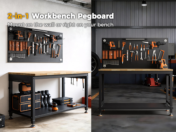 2-in-1 Workbench Pegboard
