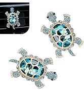 Hugwits 2 PCS Bling Sea Turtles Car Air Fresheners Vent Clips, Rhinestone Turtle Car Air Conditio...