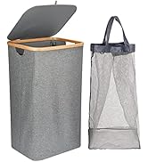 ELONG HOME Laundry Basket with Lid, 1 Pack 100L Laundry Basket, Laundry Hamper with Removable Bag...