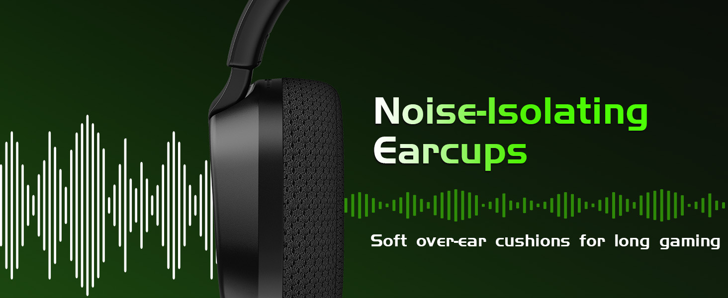 Noise isolation headset helps reduce background distractions for immersive gaming.