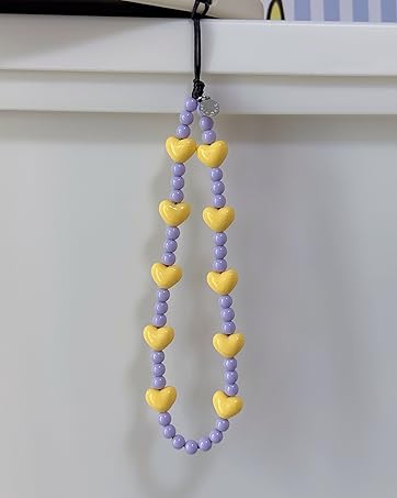 yellow hearts phone charm