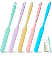 5 Pcs Silicone Jar Spatula Set, Sourdough Spurtle, Jar Scraper, Long Handle Thin Spatulas, Perfec...