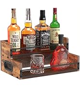 Liquor Bottle Display Shelf, Coffee Syrup Rack Organizer, 2 Step Countertop Liquor Wine Rack, 8 B...