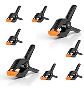 Qoolfoto 8 Pack Spring Clamps, 4.5inch Heavy Duty Clamps for Photography Studios, Professional La...